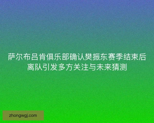 萨尔布吕肯俱乐部确认樊振东赛季结束后离队引发多方关注与未来猜测