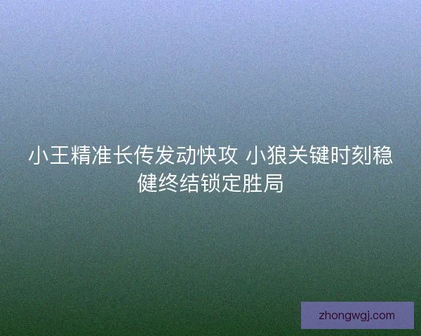 小王精准长传发动快攻 小狼关键时刻稳健终结锁定胜局