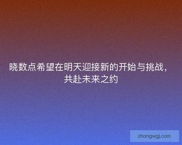 晓数点希望在明天迎接新的开始与挑战，共赴未来之约