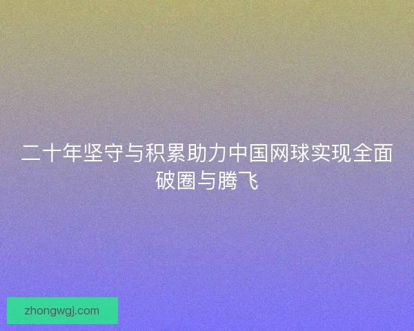 二十年坚守与积累助力中国网球实现全面破圈与腾飞